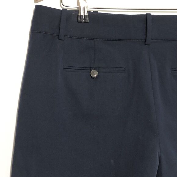 J CREW  Pintuck Suit Short Womens 12 Blue Navy Stretch Cotton 3" Inseam New - Picture 7 of 11
